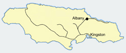 Railway map with Albany Station