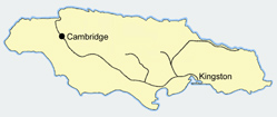 Railway map with Cambridge Station