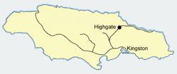 Railway map with Highgate Station