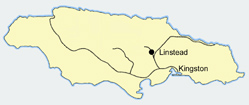 Railway map with Linstead station