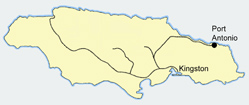 Railway map with Port Antonio Station