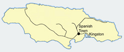 Railway map with Spanish Town Station