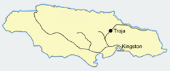 Railway map with Troja Station