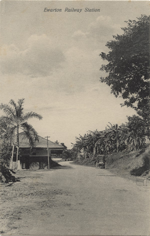 Postcard of Ewarton station in 1905