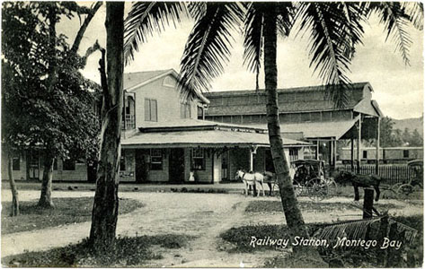 Postcard of Montego Bay station in 1905